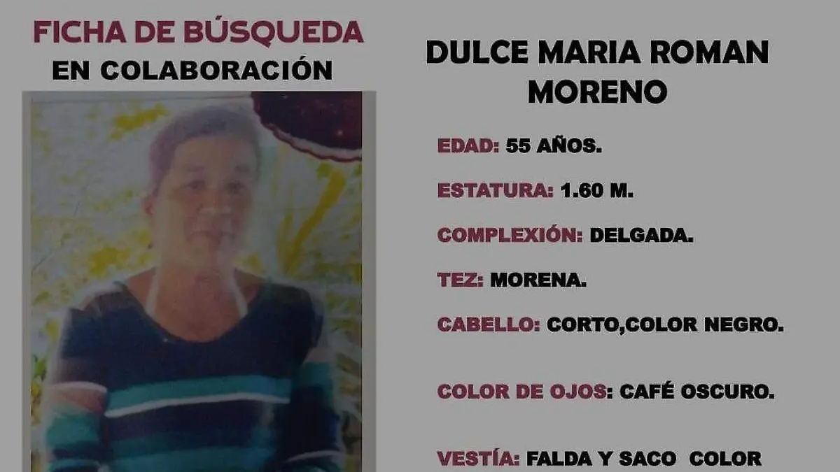 dulce maria roman moreno persona desaparecida en tehuacan